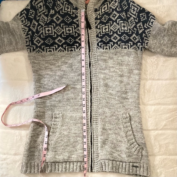 Wool Knitted Zipped fleece-lined Hoodie (L/XL) - Picture 4 of 5